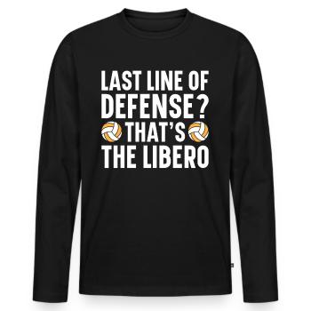 Volleyball Libero - Men's Premium Organic Long Sleeve Shirt - black - Front - Nico (187cm)