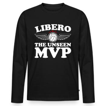 Volleyball Libero - Men's Premium Organic Long Sleeve Shirt - black - Front - Nico (187cm)