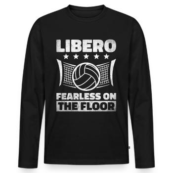 Volleyball Libero - Men's Premium Organic Long Sleeve Shirt - black - Front - Nico (187cm)