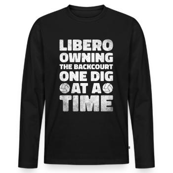 Volleyball Libero - Men's Premium Organic Long Sleeve Shirt - black - Front - Nico (187cm)