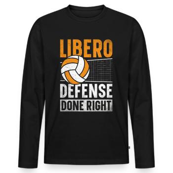 Volleyball Libero - Men's Premium Organic Long Sleeve Shirt - black - Front - Nico (187cm)