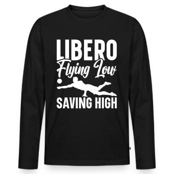 Volleyball Libero - Men's Premium Organic Long Sleeve Shirt - black - Front - Nico (187cm)