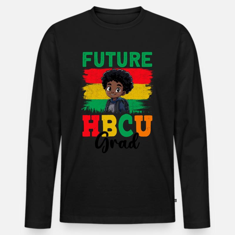 Future HBCU - Männer Premium Bio Langarmshirt - Schwarz