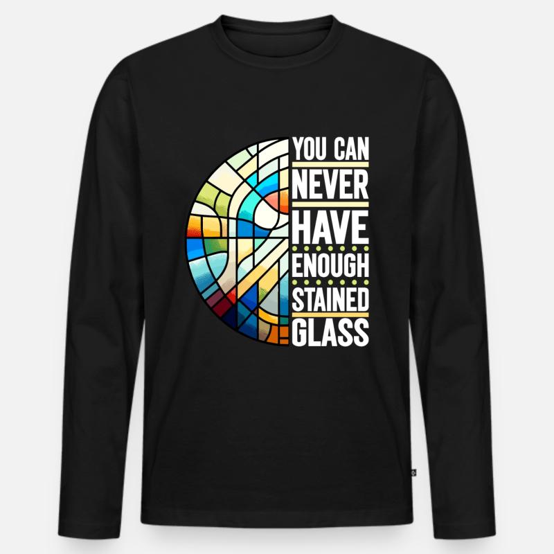 Buntglaskünstler Buntglaskunst - Männer Premium Bio Langarmshirt - Schwarz