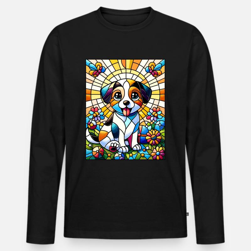 Buntglaskünstler Buntglaskunst - Männer Premium Bio Langarmshirt - Schwarz