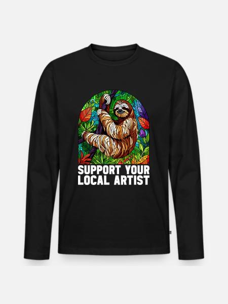 Vitrail artiste Vitrail Art - T-shirt manches longues Premium bio Homme - noir