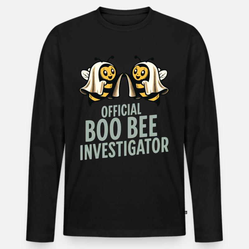 Offizieller Bienen Untersucher Lustiger Spruch - Männer Premium Bio Langarmshirt - Schwarz