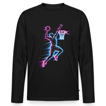 Basketball, Basketball Player, Basketball Player, Dunk - Men's Premium Organic Long Sleeve Shirt - black - Front - Nico (187cm)