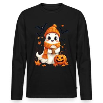 Halloween, Halloween Party, Coffee, Tea - Men's Premium Organic Long Sleeve Shirt - black - Front - Nico (187cm)