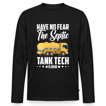 Technicien de fosse septique Installateur de système d’égout - T-shirt manches longues Premium bio Homme - noir - Devant - Nico (187cm)