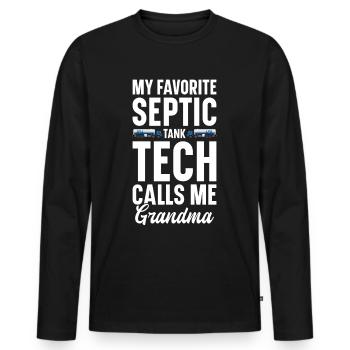 Technicien de fosse septique Installateur de système d’égout - T-shirt manches longues Premium bio Homme - noir - Devant - Nico (187cm)