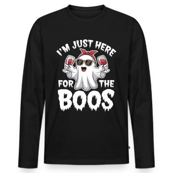 I'm just here for the Boos Halloween Party - Men's Premium Organic Long Sleeve Shirt - black - Front - Nico (187cm)