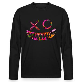 Techno Cadeau Rave Festival Fête Musique Tekk EDM - T-shirt manches longues Premium bio Homme - noir - Devant - Nico (187cm)