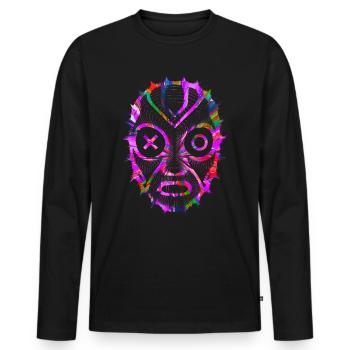 Techno Cadeau Rave Festival Fête Musique Tekk EDM - T-shirt manches longues Premium bio Homme - noir - Devant - Nico (187cm)