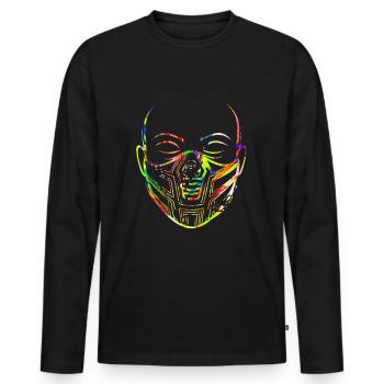 Techno Cadeau Rave Festival Fête Musique Tekk EDM - T-shirt manches longues Premium bio Homme - noir - Devant - Nico (187cm)