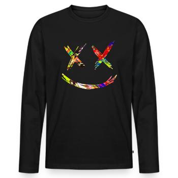Techno Cadeau Rave Festival Fête Musique Tekk EDM - T-shirt manches longues Premium bio Homme - noir - Devant - Nico (187cm)