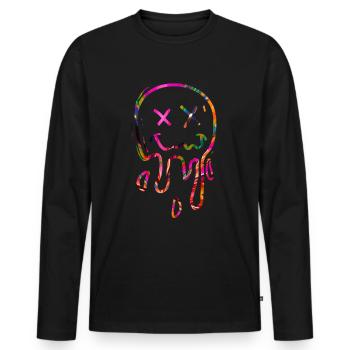 Techno Cadeau Rave Festival Fête Musique Tekk EDM - T-shirt manches longues Premium bio Homme - noir - Devant - Nico (187cm)