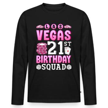 Équipe du 21e anniversaire de Las Vegas - T-shirt manches longues Premium bio Homme - noir - Devant - Nico (187cm)