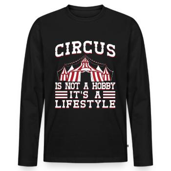 Cirque graphique Le cirque n’est pas une idée cadeau de loisir - T-shirt manches longues Premium bio Homme - noir - Devant - Nico (187cm)