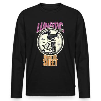 Lustiges Gespenster Design Last Minute Kostüm - Männer Premium Bio Langarmshirt - Schwarz - Vorne - Nico (187cm)
