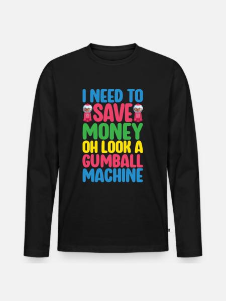 Gumball Machine Chewing Gum Machine - Men's Premium Organic Long Sleeve Shirt - black