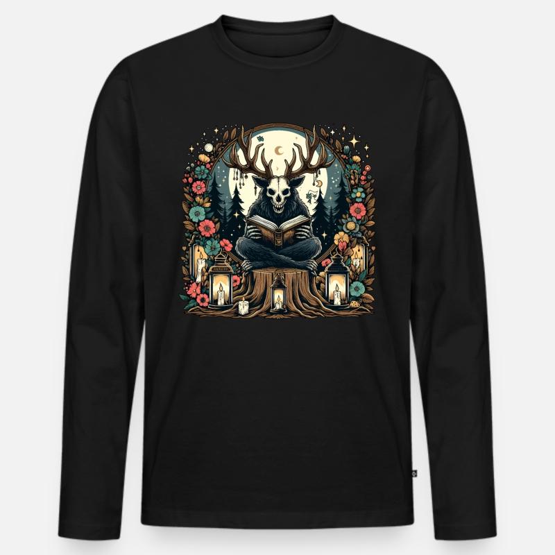 Wendigo Lesebuch - Männer Premium Bio Langarmshirt - Schwarz