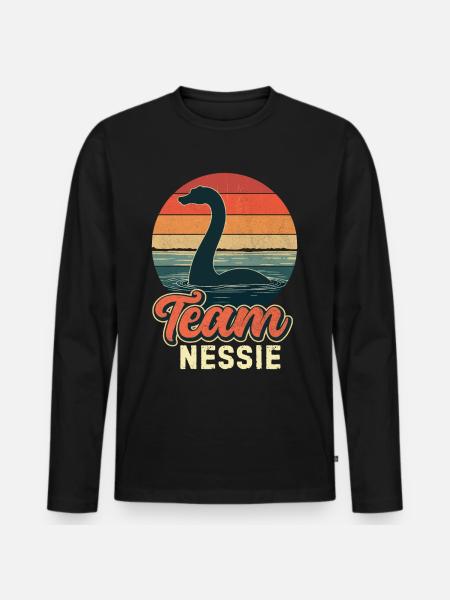 Team Nessie - Männer Premium Bio Langarmshirt - Schwarz