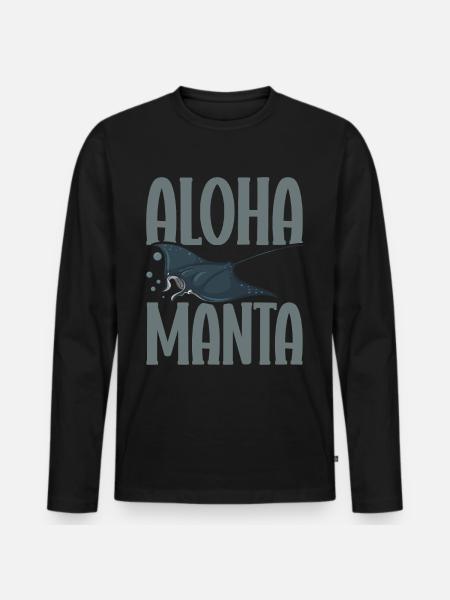 Mantarochen Liebhaber Meerestier Teufelsrochen - Männer Premium Bio Langarmshirt - Schwarz
