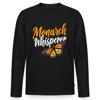 Butterfly, Monarch Whisperer, Entomologist - Men's Premium Organic Long Sleeve Shirt - black - Front - Nico (187cm)