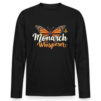 Butterfly, Monarch Whisperer, Entomologist - Men's Premium Organic Long Sleeve Shirt - black - Front - Nico (187cm)