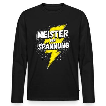 Elektriker Elektromeister Elektroniker Meister - Männer Premium Bio Langarmshirt - Schwarz - Vorne - Nico (187cm)
