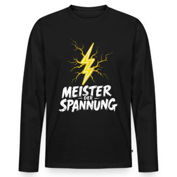 Elektriker Elektromeister Elektroniker Meister - Männer Premium Bio Langarmshirt - Schwarz - Vorne - Nico (187cm)