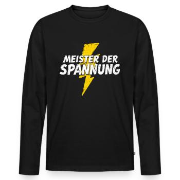 Elektriker Elektromeister Elektroniker Meister - Männer Premium Bio Langarmshirt - Schwarz - Vorne - Nico (187cm)