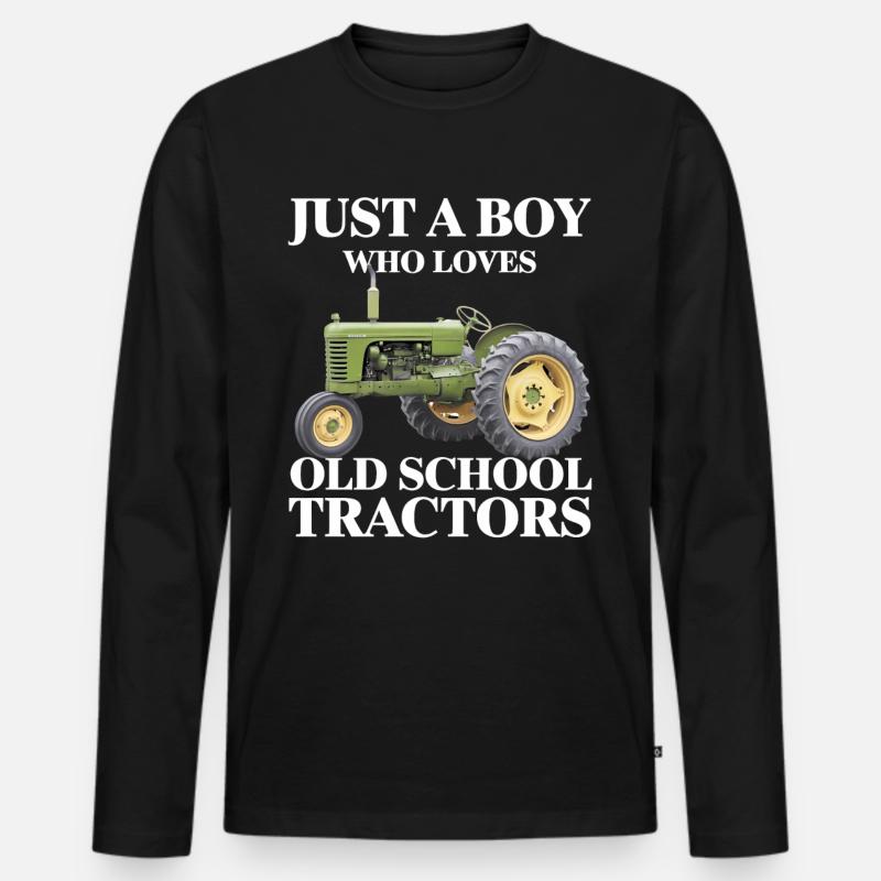 Traktor Trekker Landwirt Bauer Farm Tractor Acker - Männer Premium Bio Langarmshirt - Schwarz