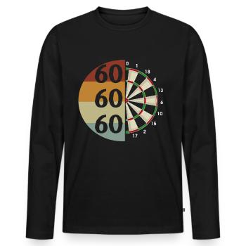Dart Gift Dartboard Darts Player Bullseye - Men's Premium Organic Long Sleeve Shirt - black - Front - Nico (187cm)
