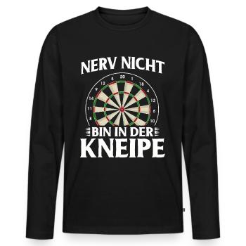 Dart Gift Dartboard Darts Player Bullseye - Men's Premium Organic Long Sleeve Shirt - black - Front - Nico (187cm)
