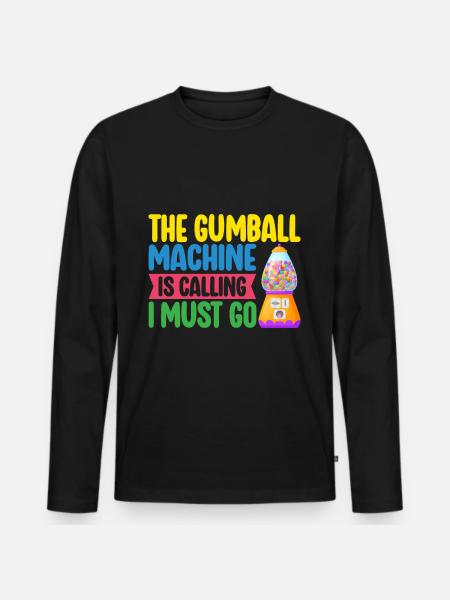Gumball Machine Chewing Gum Machine - Men's Premium Organic Long Sleeve Shirt - black