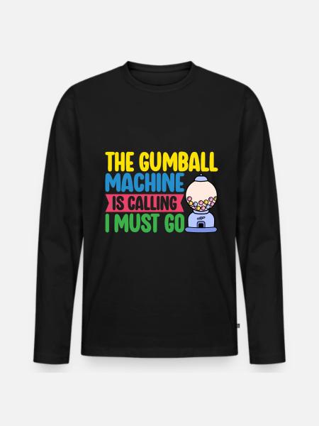 Gumball Machine Chewing Gum Machine - Men's Premium Organic Long Sleeve Shirt - black