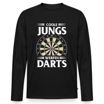 Dart Gift Dartboard Darts Player Bullseye - Men's Premium Organic Long Sleeve Shirt - black - Front - Nico (187cm)
