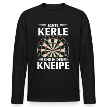 Dart Gift Dartboard Darts Player Bullseye - Men's Premium Organic Long Sleeve Shirt - black - Front - Nico (187cm)