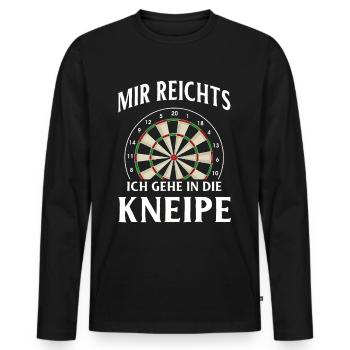 Dart Gift Dartboard Darts Player Bullseye - Men's Premium Organic Long Sleeve Shirt - black - Front - Nico (187cm)
