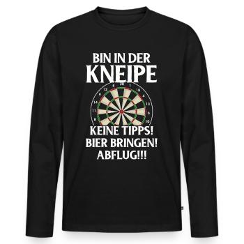 Dart Gift Dartboard Darts Player Bullseye - Men's Premium Organic Long Sleeve Shirt - black - Front - Nico (187cm)