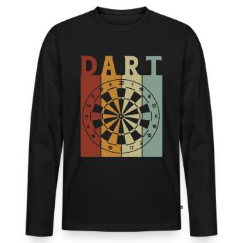 Dart Gift Dartboard Darts Player Bullseye - Men's Premium Organic Long Sleeve Shirt - black - Front - Nico (187cm)