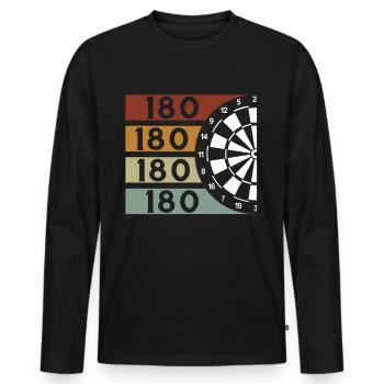 Dart Gift Dartboard Darts Player Bullseye - Men's Premium Organic Long Sleeve Shirt - black - Front - Nico (187cm)