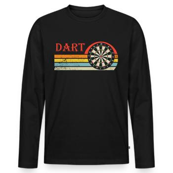 Dart Gift Dartboard Darts Player Bullseye - Men's Premium Organic Long Sleeve Shirt - black - Front - Nico (187cm)