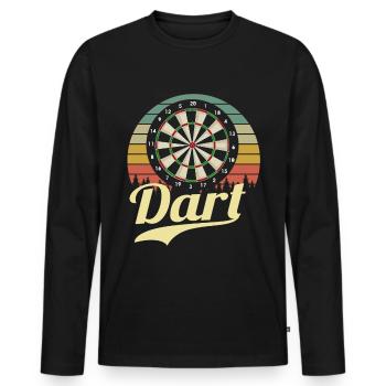 Dart Geschenk Dartboard Dartspieler Bullseye - Männer Premium Bio Langarmshirt - Schwarz - Vorne - Nico (187cm)