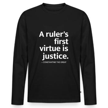 Constantin le grand A gouverne la première vertu - T-shirt manches longues Premium bio Homme - noir - Devant - Nico (187cm)