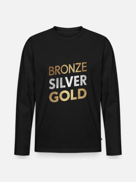 bronze silver gold - Men's Premium Organic Long Sleeve Shirt - black