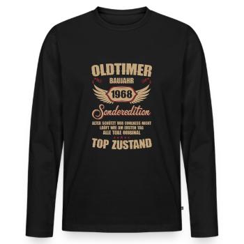 56th Birthday 56 Years Classic Car Gift 1968 - Men's Premium Organic Long Sleeve Shirt - black - Front - Nico (187cm)