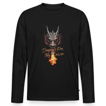 Dragons fire my desire - Men's Premium Organic Long Sleeve Shirt - black - Front - Nico (187cm)